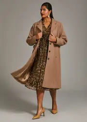 [Taking Shape] Taking Shape Kala Belted Coat Size 16 in Nougat - Plus Size Women's Coats & Jackets Nougat