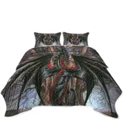 Fantasy Drawings Malice the Black Dragon Coverlet