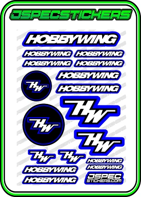 HOBBYWING RC STICKER SET A5 ESC BRUSHLESS MOTOR XR10 SENSOR CRAWLER DRIFT BLUE
