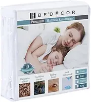 Bedecor Bed Bug Blocker Zippered Waterproof Mattress Encasement Protector Smooth Polyester Cover Queen 13" Deep