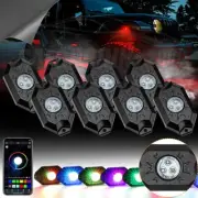 AUXBEAM 8 pods RGB LED Rock Light Set Remote Controller Off Road Boat Car Light