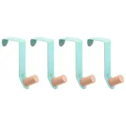 Over the Door Hooks, 4pcs - Door Hanger Hook, Hooks for Hanging Clothes (Blue)