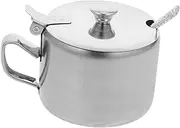 TOPPERFUN Fresh Preserve Your Spices Stainless Steel Condiment Jar Sugar Bowl Lid Spoon and Handle for Kitchen Storage