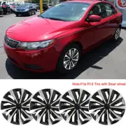 For Kia Forte 15" Set of 4 Wheel Covers Hubcaps Snap On Hub Caps R15 Steel Wheel (for: Kia)