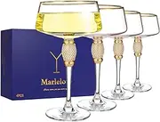 MALELOTE,Martini Glasses set of 4,Elegant and Gorgeous Margarita Glasses,Coupe Glass Cup,Scocktail Glass,Goblet Glasses.For Bar,Home parties, Martinis, Cosmopolitan, Gimlet, Elegant Packaging