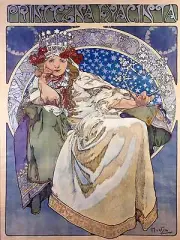 Poster Princess Girl Alphonse Mucha Tile Mural Kitchen Wall Backsplash Ceramic