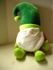 Christmas Sitting Gnome, 14" Tall, Polyester Fill, Preowned