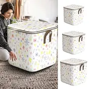 Clothes Storage Bags Large Capacity, Closet Organizers and Storage Bins, Foldable Wardrobe Storage with Lids and Handles for Blanket Comforter Clothing Bedding