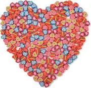 300PCS Mini Cute Pencil Erasers for Kids,Heart-Shaped small, Assorted