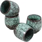 JEWEDECO Ceramic Tea Cup Set Tea Serving Cups Water Containers Lightweight Portable Office