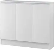 IWATSUKI MIO-7568SWW Storage Shelf with Door, Made in 0.4 inches (45-120 cm), White Wood, Width 26.8 inches (68 cm), Depth 7.7 inches (19.4 cm), Height 29.5 inches (75 cm), Slim, No Cutouts