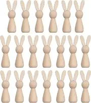 Wooden Bunny Cutouts for Crafts | Set of 20 Animal Cutouts Wooden Bunny - Farmhouse Easter Decor, Easter Table Decorations, Wood Crafts for Easter Spring