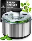 Stainless Steel Pump Salad Spinner Large Easy Compact Kitchen Tool Bowl Drain