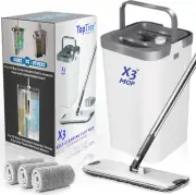 X3 Mop, Separates Dirty and Clean Water, 3-Chamber Design, Flat Mop and Bucket S
