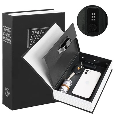 Diversion Book Safe with Combination Lock Secret Hidden Lock Box for Cash