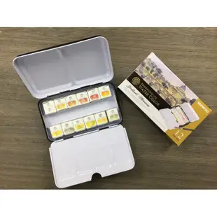 藝城美術~韓國 MUNGYO 水彩旅行組 特殊色 金屬色塊狀水彩！12色 鐵盒！