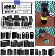 Swpeet 24Pcs 24 Style Anti-Oxidation Alloy Steel Hollow Punch Cutter Tool, One Hole Leather Cutting Tools Set, Different Leather Shape Punch Tool Set Handmade, DIY, Leather Craft