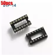 50Pcs Gold Plated Machined Solder Type Socket Adaptor Dip Round 14Pin Sip New ov