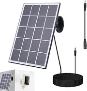 Doorbell Solar Charging Panel - 10W Solar Panel for DC Security Camera - Solar Panel Waterproof Charger with 360 Degree Adjustable Mounting Bracket for Video Doorbell