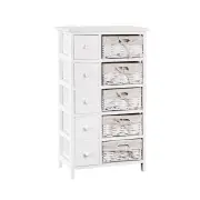5 Basket Storage Drawers - White