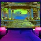 Medieval Garden Vintage Large Wall Art Poster Blacklight Tapestry UV Reactive