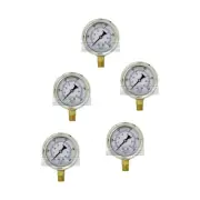 5 PACK LIQUID FILLED PRESSURE GAUGE 0-500 PSI, 2.5" FACE, 1/4" NPT LOWER MOUNT