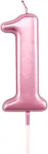 1st Birthday Candle First Year Pink Happy Birthday Number One Candles for Cake Topper Decoration for Party Kids Adults Numeral 1 10 100 11 21 16 14 12 18 13 11 91