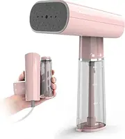 HOMESY Portable Garment Steamer with Removable Water Tank in 25 Seconds Pink