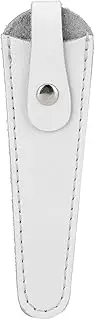 Portable PU Leather Scissors Storage Bag Protective Case for Hairdressing Tools Home Salon Durable Washable (White)