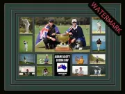 JASON DAY - ADAM SCOTT LIMITED EDITION SIGNED & FRAMED MEMORABILIA PGA CHAMPION