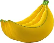 UYSOFRCV Lazy Sofa Bean Bag Cover Bedroom Balcony Small Lounge Chair Durable Zipper Stuffed Animal Storage for Kids Or Memory Foam, Banana Shape,90 * 55 * 55cm