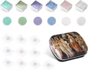 6 Colors Metallic Glitter Hand Made Half Pan Mini Portable Metal Set, Art Suppli