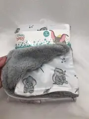 Disney Baby Dumbo Elephant Blanket White Gray Sherpa Reversible Boy Girl New