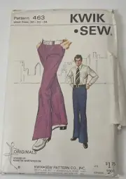 Pants Double Knit Slacks 30 32 34 Kwik Sew 463 Sewing Pattern Uncut