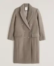 NWT Abercrombie Fitch Double Breasted Wool Blend Coat Petite XXSP Brown $260