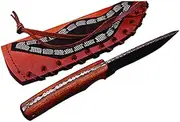 Handmade Damascus SKINNER Knife Fixed Blade Hunting Knife with Rosewood Handle and Leather Sheath, Ideal for Survival, Camping, and Skinning