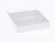 100 x 15*15*4cm white invitation presentation cookie box pocket - Clear Slide On Lid - wedding engagement part event