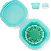 AIDIMMING Shampoo Bar Holder,Travel Soap Case is Perfect for Holding Round Soap, Silicone Soap Bar Container with Drainage Pad, Bar Soap Box with Lid (Green)