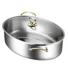 Stainless Steel Fish Steamer Cookware Stockpot for Potatoes Eggs Vegetables