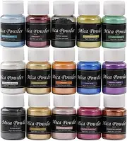 Biutee Resin Coloring Agent, Mica Powder, Nail Powder, 15 Color Set, 10g/Color Resin Dye, Epoxy, DIY, Bath Bomb, Paint, Slime, Candle Making, Colorant, Painting, Soap, Eye Shadow
