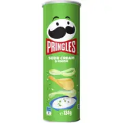 Pringles Sour Cream and Onion Potato Chips Can 134g