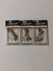 3 Packs Eagle Claw Lazer Sharp Weighted Worm Hook 1/0 Bronze