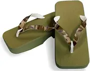 Hajime(一歩) [One Step] [Hajime] Geta Geta Clogs, Soft and Water Resistant, Made of Sponge, 10.6 inches (27 cm), GR/Camouflage x Tea, Camouflage x Brown (May Sai x Brown/27), Maisai × Brown, 27.0 cm
