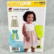 New Look 6041 Loose Dress Toddlers Size 1/2 4 Sewing Pattern