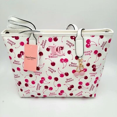 Juicy Couture Cherry On Top Viral Tote Bag Purse White NEW WITH TAGS