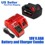 Lizone 9AH for Milwaukee 18V 5.0Ah M18 Battery and Charger Combo Kit 48-11-1850