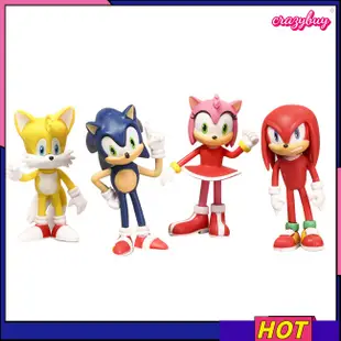 Crazy 4pcs/set Sonic The Hedgehog 系列公仔玩具 Knuckles The Echidn