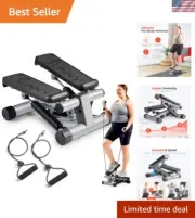 Alloy Steel Mini Stepper with Resistance Bands for Full Body Cardio Workouts