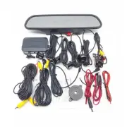 Car Reverse Rear View Mirror Monitor W/Backup Radar Parking Sensor Camera Kit (for: Fiat)