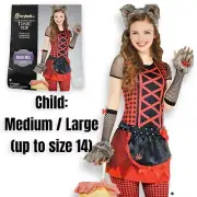 Storybook Dark Riding Hood Tunic Top Costume Cosplay CHILD M/L (up to size 14)
